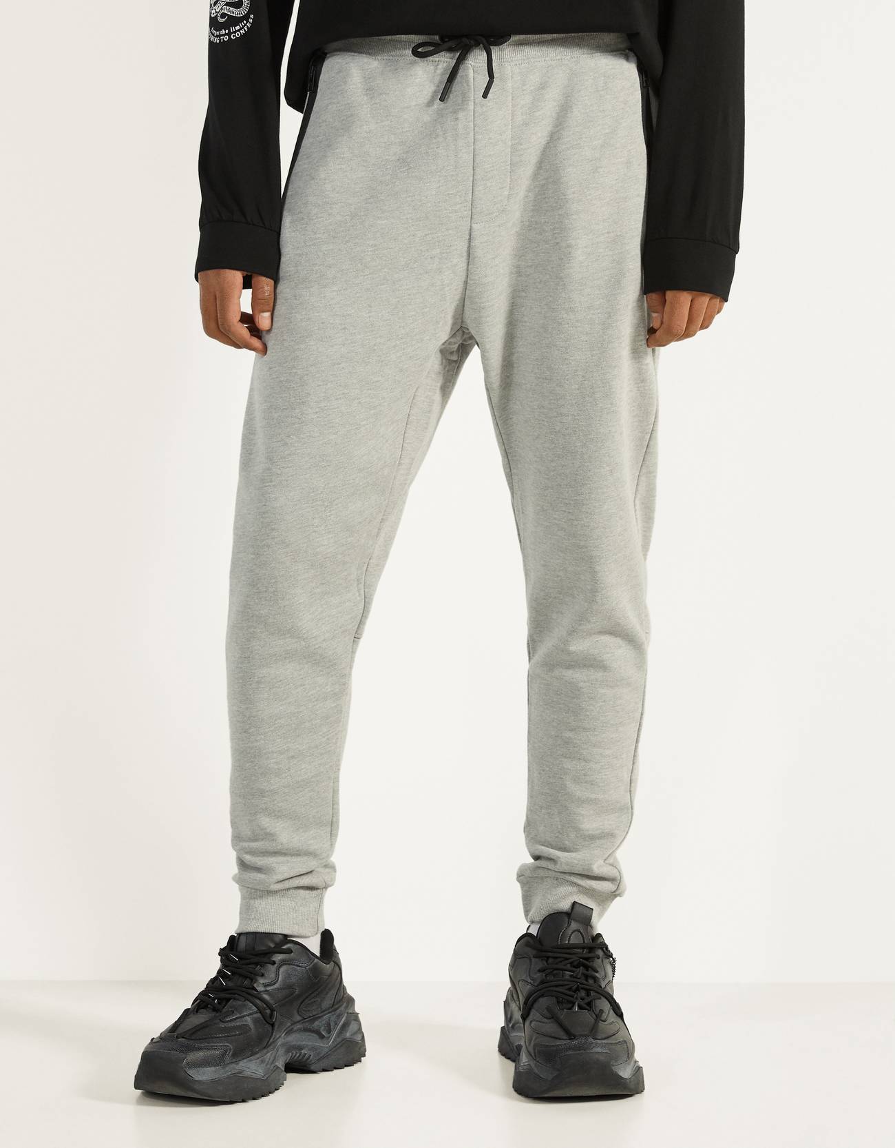 BestPriceOk - Bershka Pantalón jogger de felpa Hombre XL Gris
