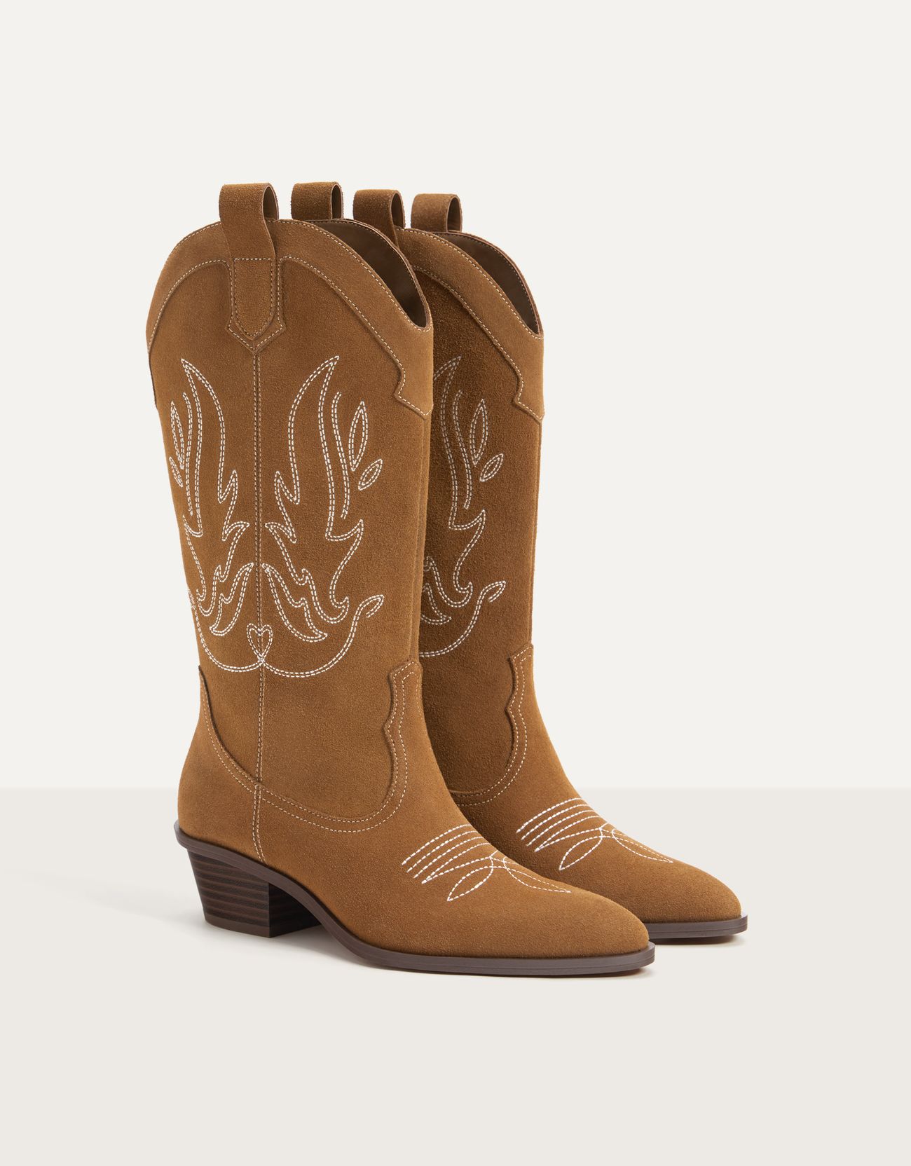 BestPriceOk - Bershka Botas cowboy PIEL Mujer 41 Cuero