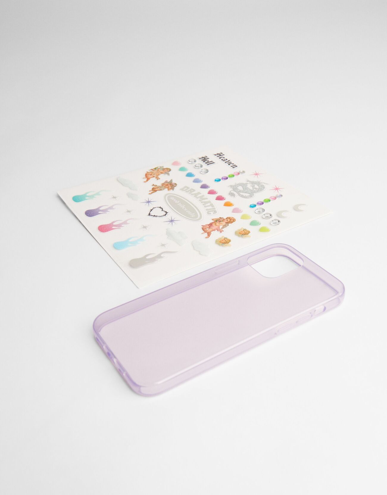 Bershka Handyhülle Mit Stickern Für Iphone 12/12 Pro Damen Violett female one size TPU