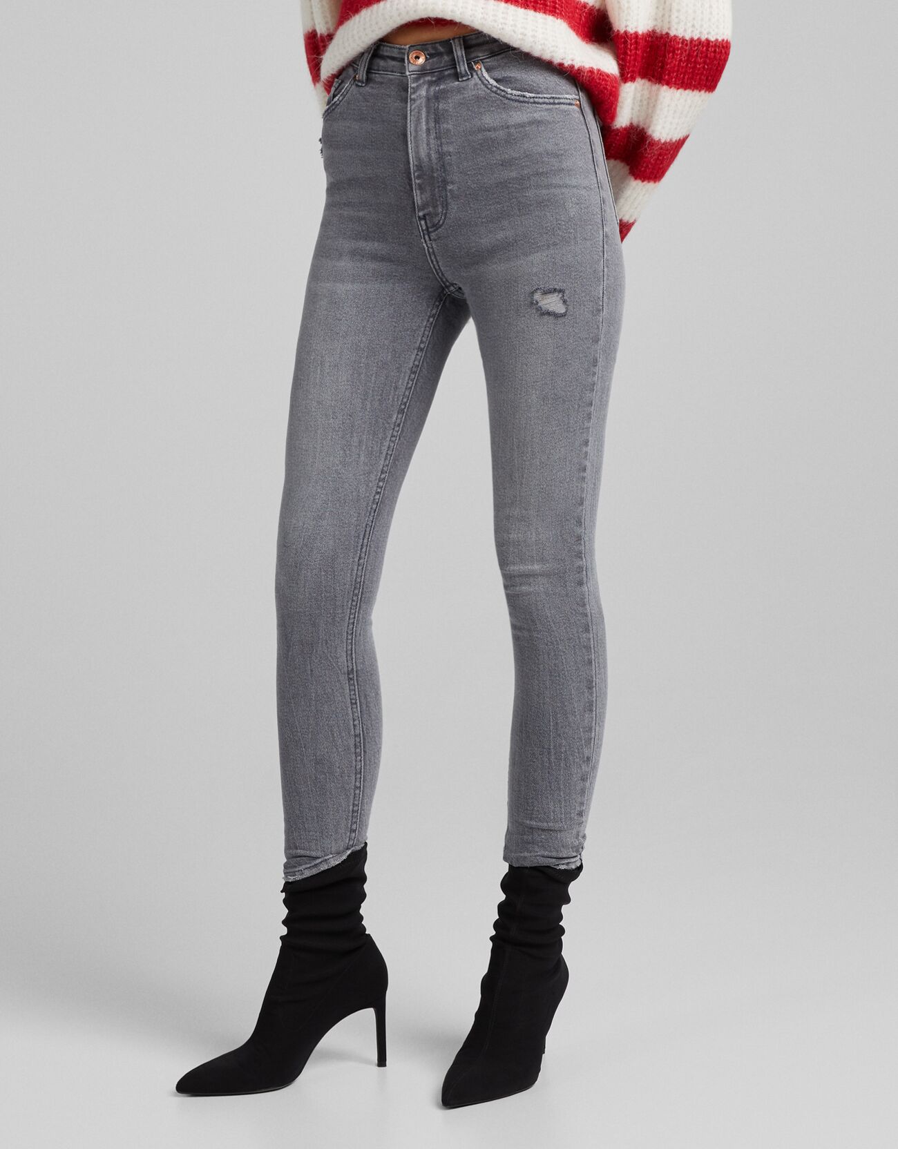 Jeans Super High Waist Donna 38 (Eu 34) Grigio