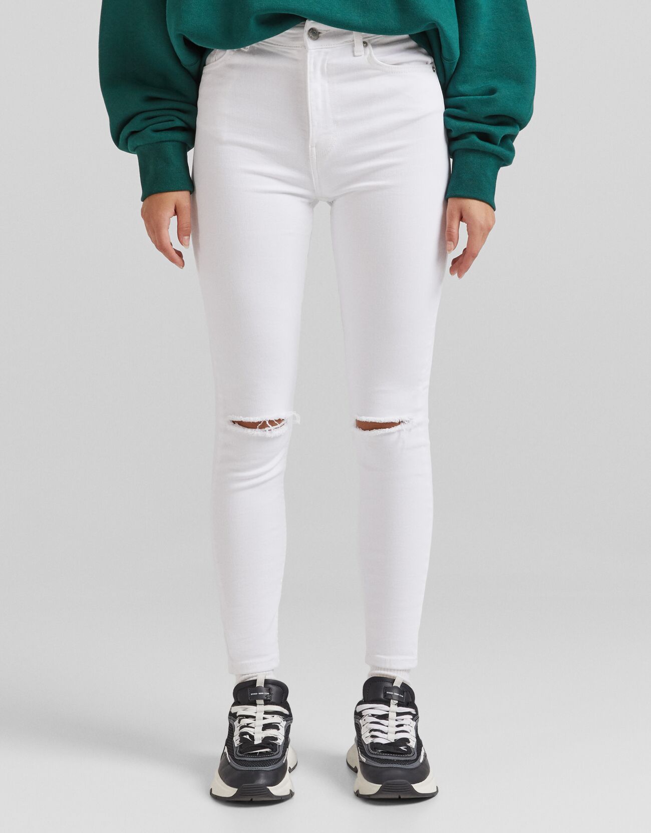 Jeans Skinny High Waist Donna 42 (Eu 38) Bianco