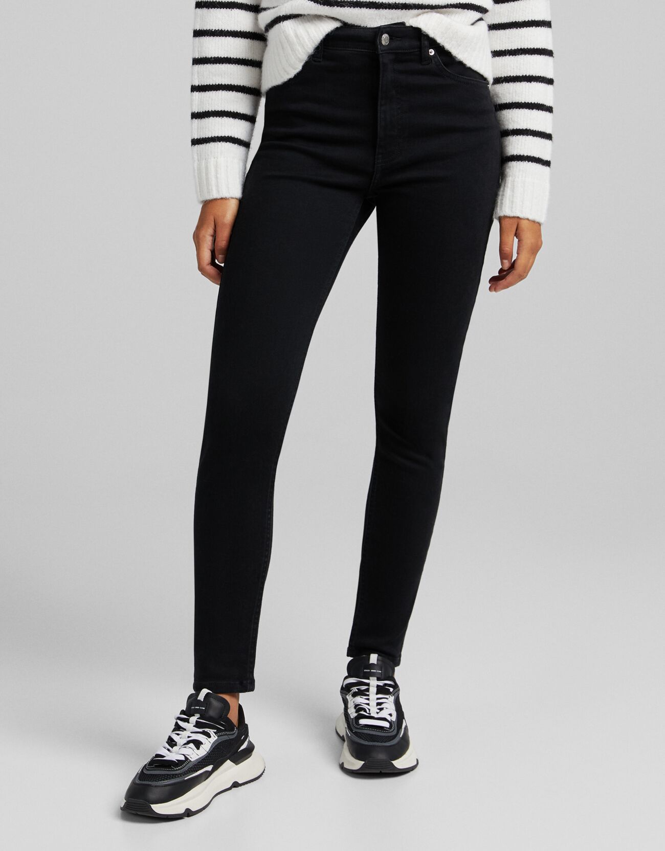 Jeans Skinny High Waist Donna 42 (Eu 38) Nero