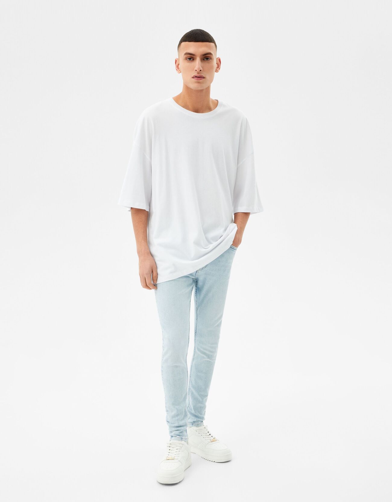 Pantalones Hombre | Bershka PantalóN Super Skinny Negro - Bellavista
