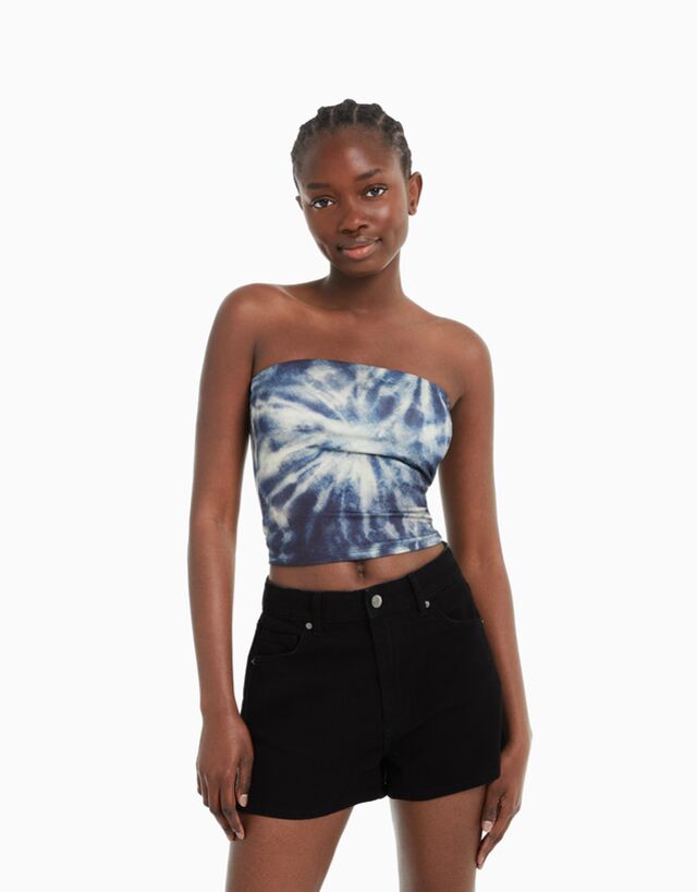 Bershka Spodenki Jeansowe O Kroju Mom Kobieta 40 Czarny
