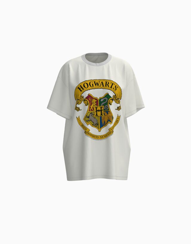 Bershka T-Shirt Harry Potter Im Oversize-Fit Mit Print Damen S Weiss