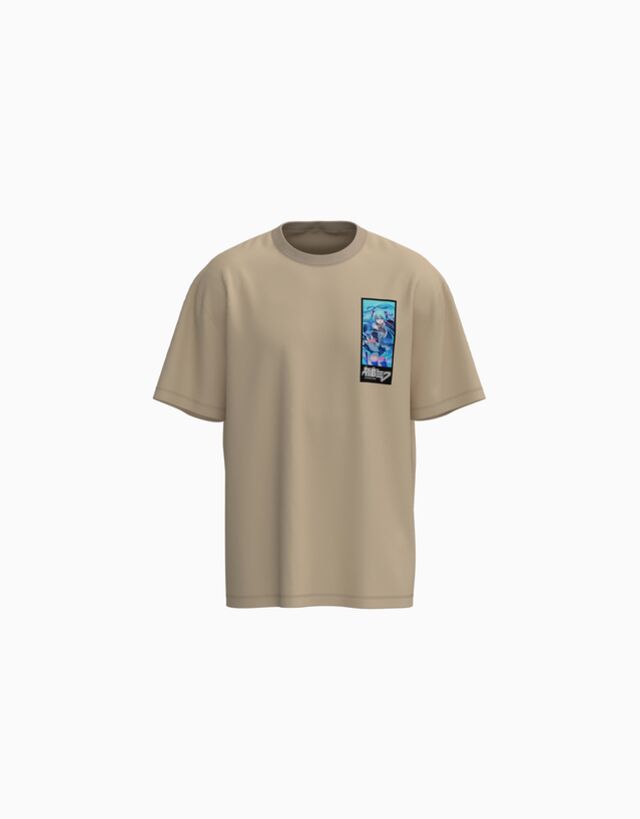Bershka T-Shirt Hatsune Miku Im Boxy Fit Mit Print Herren Xl Camel