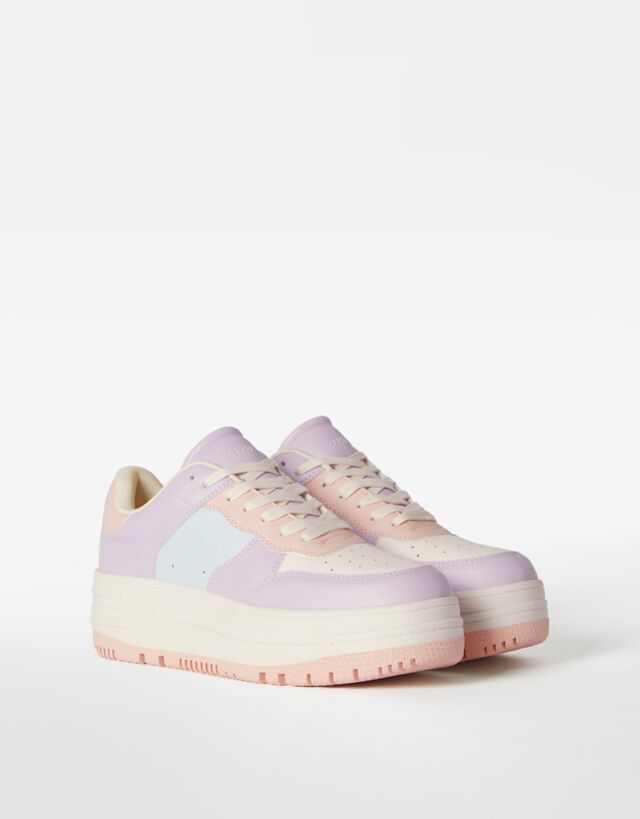 Bershka Zapatillas Plataforma Combinadas Mujer 36 Combinado