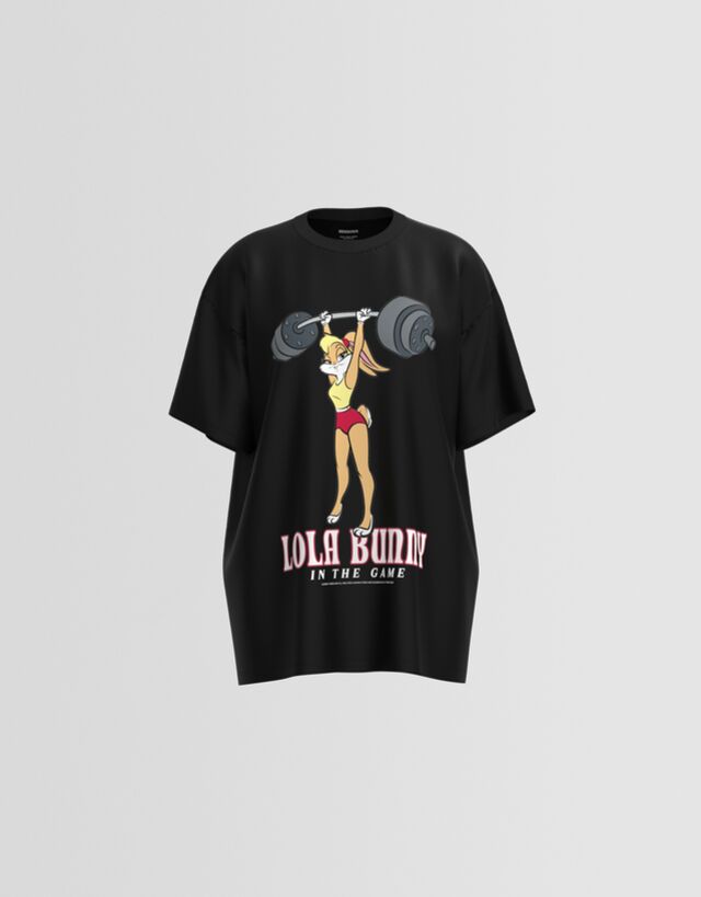 Bershka Camiseta Looney Tunes Manga Corta Oversize Bskteen Xs Negro