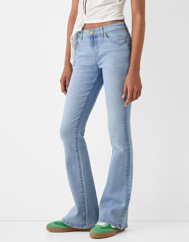 Bershka Jeans Flare Bskteen 38 Azul Claro