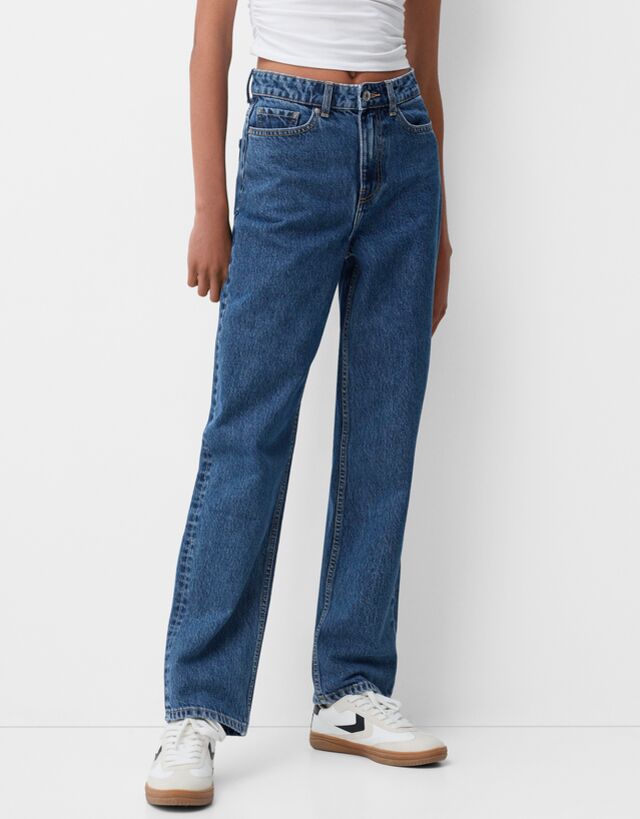 Bershka Jeans Mom Bskteen 32 Azul