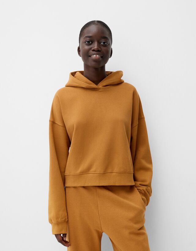 Bershka Sudadera Felpa Capucha Mujer Xs Whisky