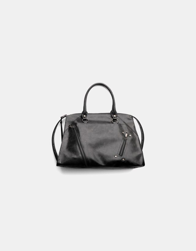 Bershka Bolso Bowling Mujer Negro