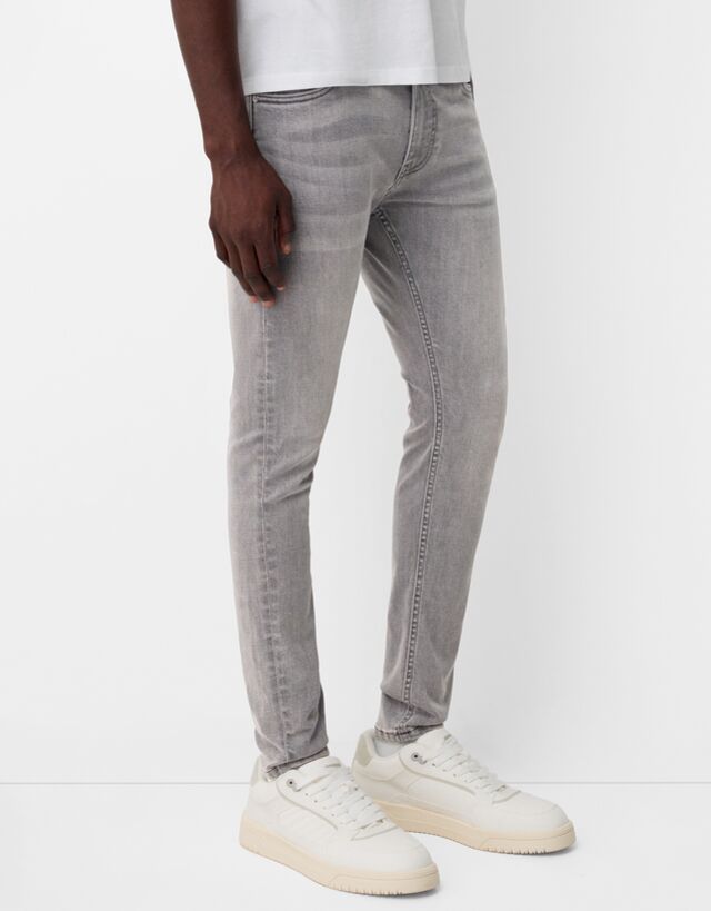 Bershka Jeans Super Skinny Hombre 42 Gris