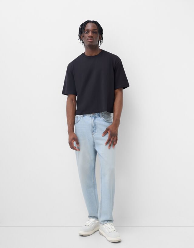 Bershka Jeans Loose Hombre 46 Azul Claro