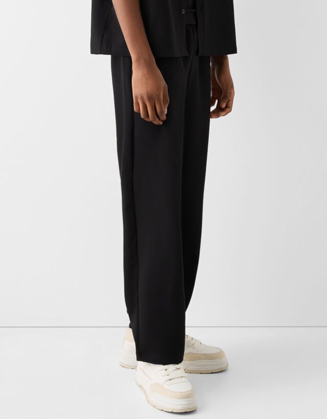 Bershka Pantalón Jogger Tailoring Hombre S Negro