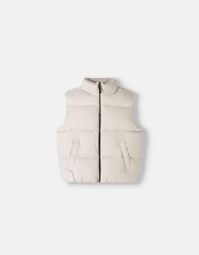 Bershka Chaleco Puffy Hombre Xl Crudo