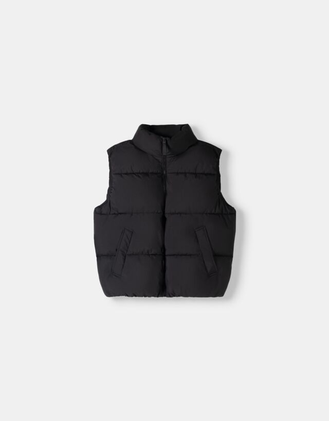 Bershka Chaleco Puffy Hombre Xs Negro