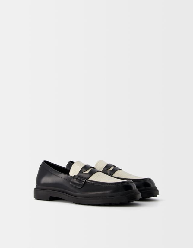Bershka Mocasín Combinado Hombre 40 Combinado
