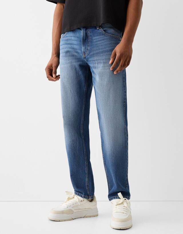 Bershka Jeans Slim Fit Uomo 52 (Eu 46) Azzurro
