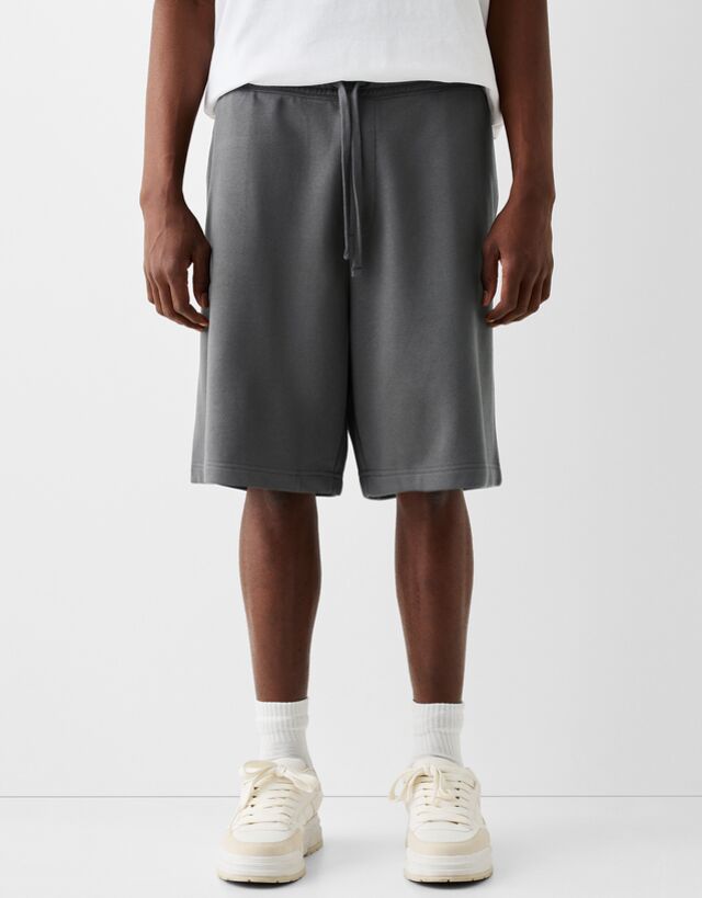 Bershka Bermuda Baggy Uomo S Grigio