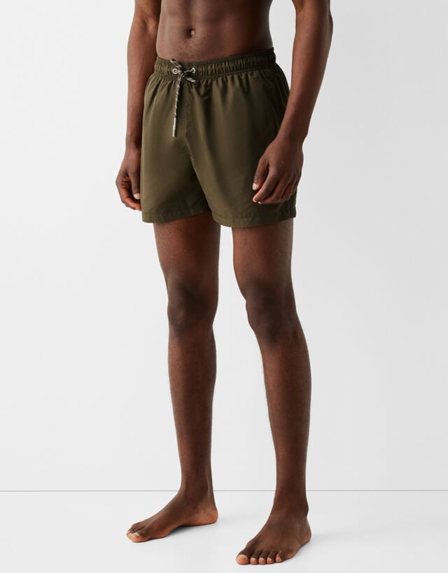 Bershka Bañador Básico Hombre Xl Kaki