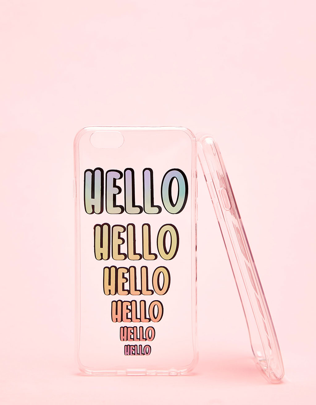 Прозрачный чехол с переливающейся надписью ‘hello’ для iphone 6/6s Bershka