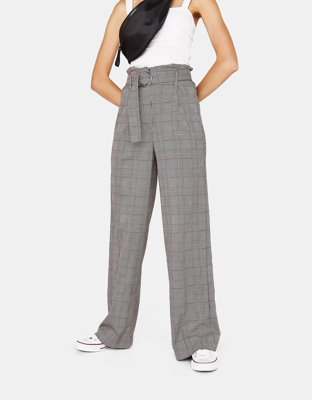 Bershka store plaid trousers