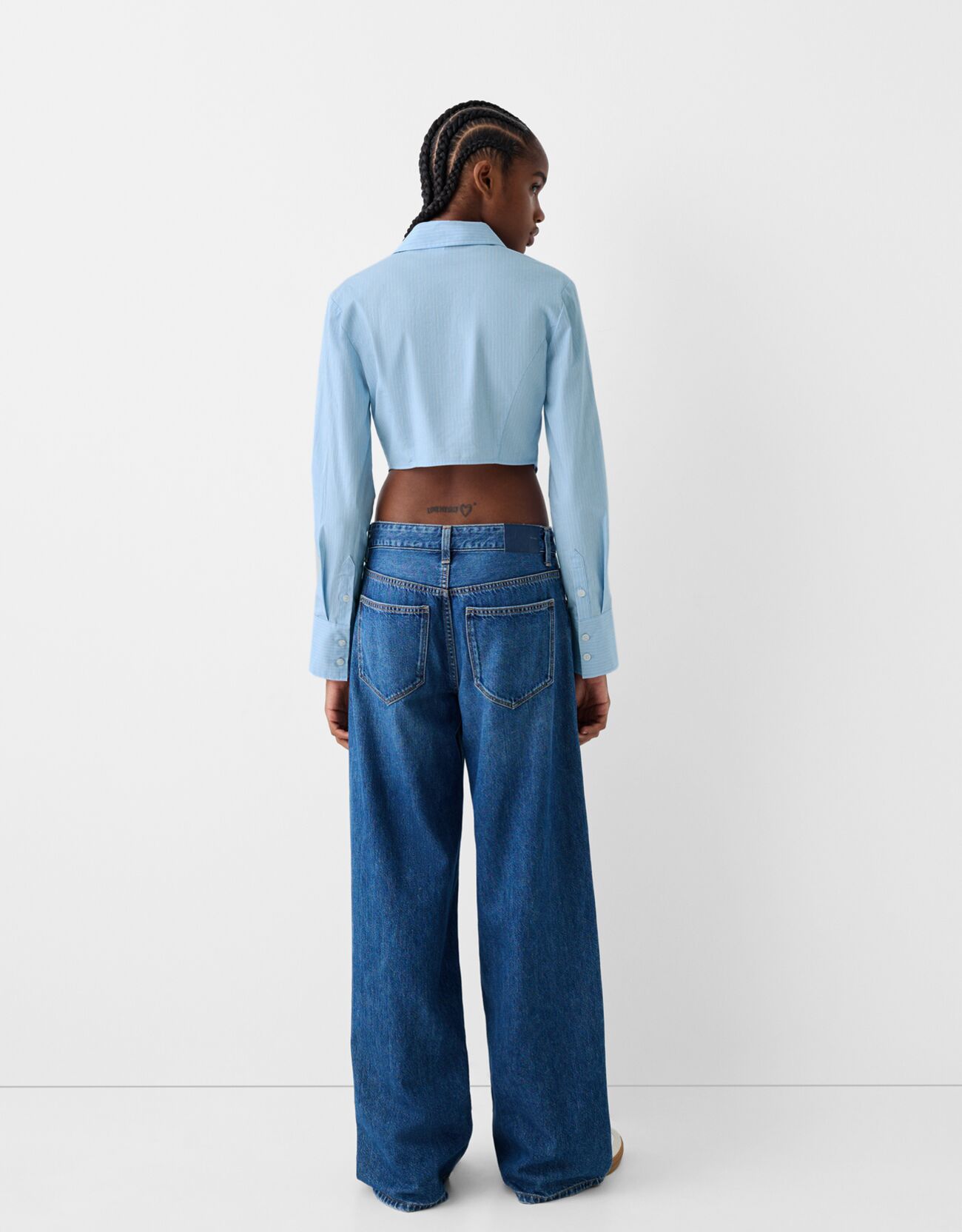 Camisa Entallada Camisa Larga Bershka Ropa Camisas Para Mujer