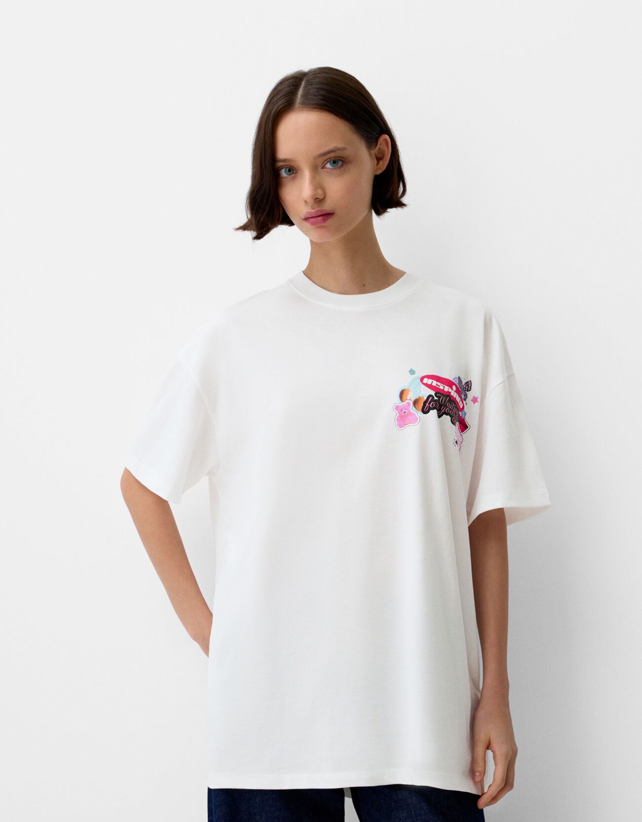 Telier Camiseta Manga Corta Oversize Print de Bershka