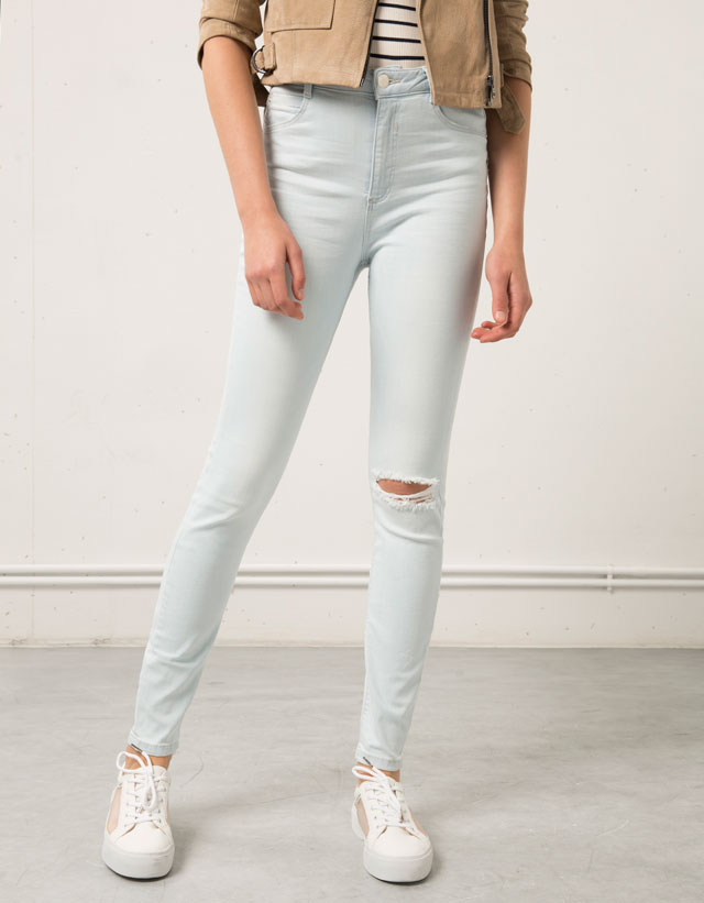 pantalones bershka tiro alto