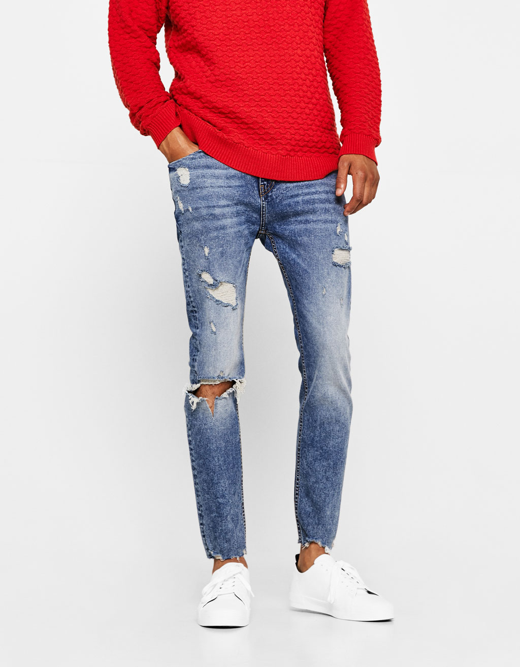 bershka ripped jeans men