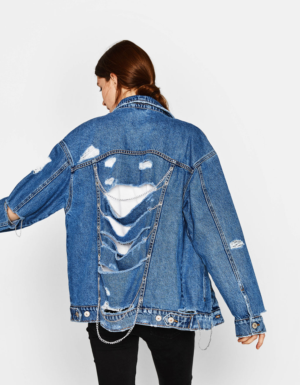 Oversized Denim Giacca Jeans Donna Zara Denim Giacca Camicia Donna