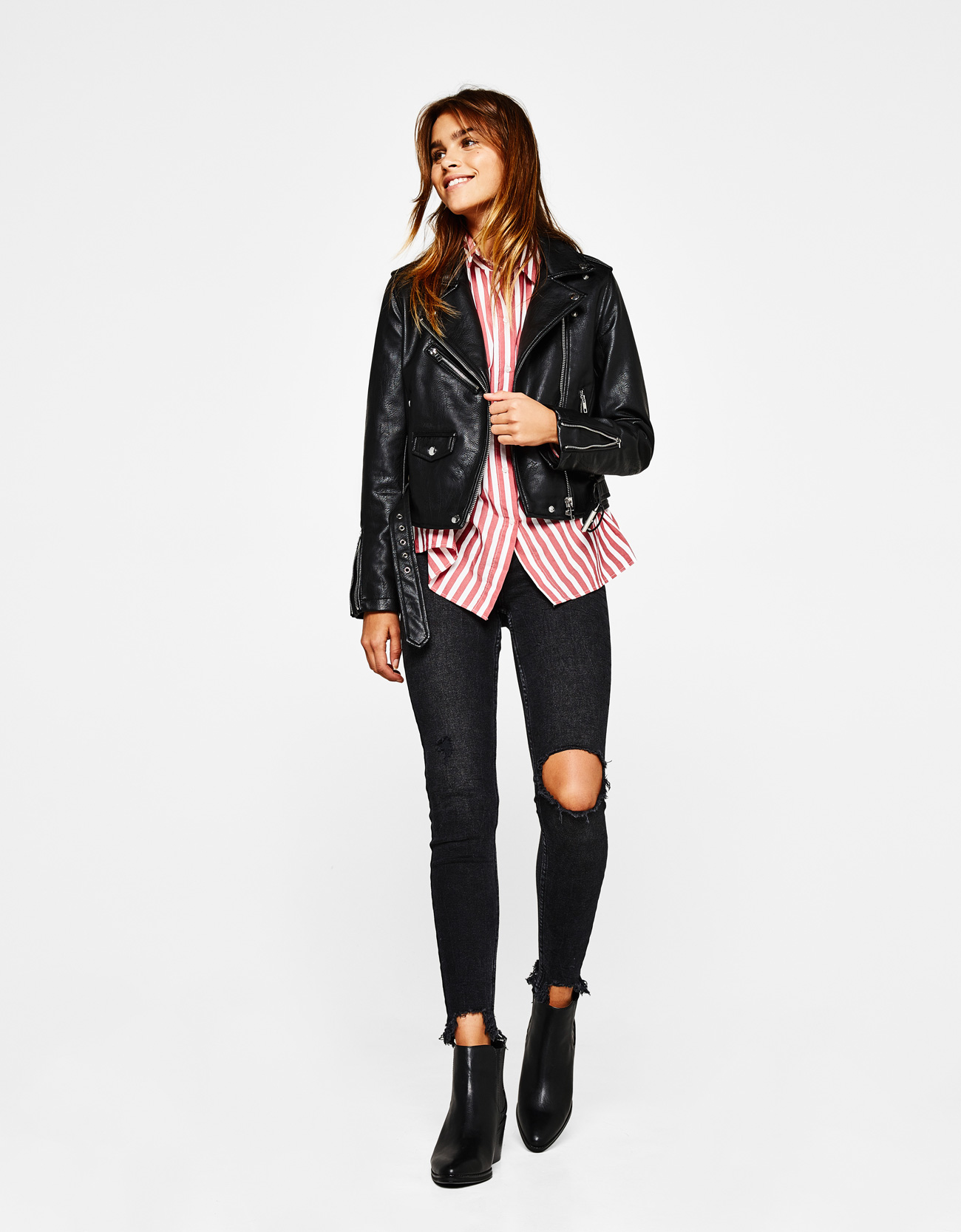 Bershka Faux Leather Biker Jacket At 19 99 Love The Brands Bershka Faux Leather Biker Jacket 3