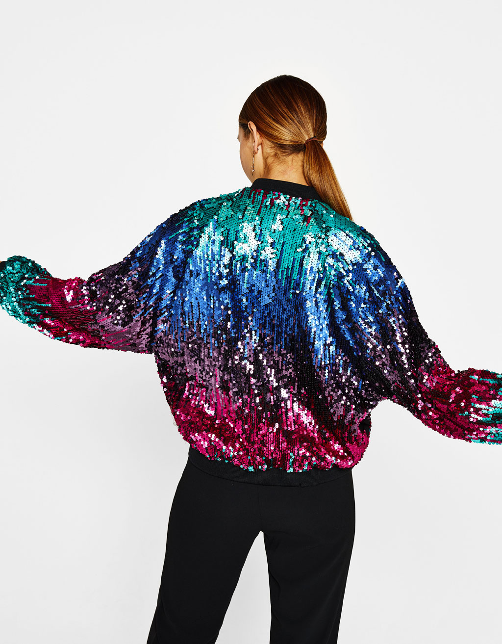 Blouson bomber à paillettes