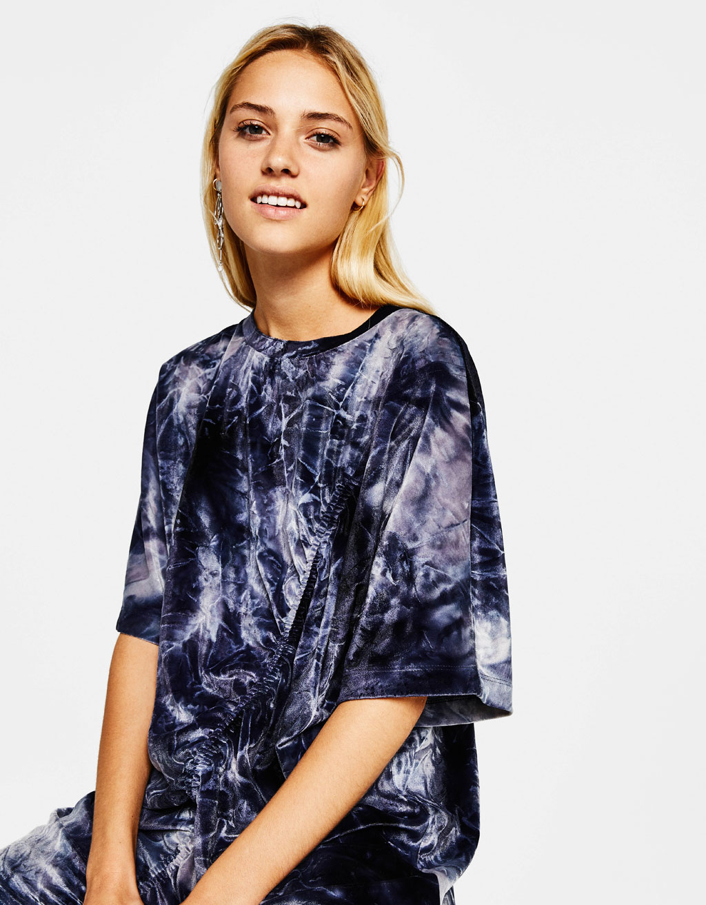 T-shirt oversize de veludo