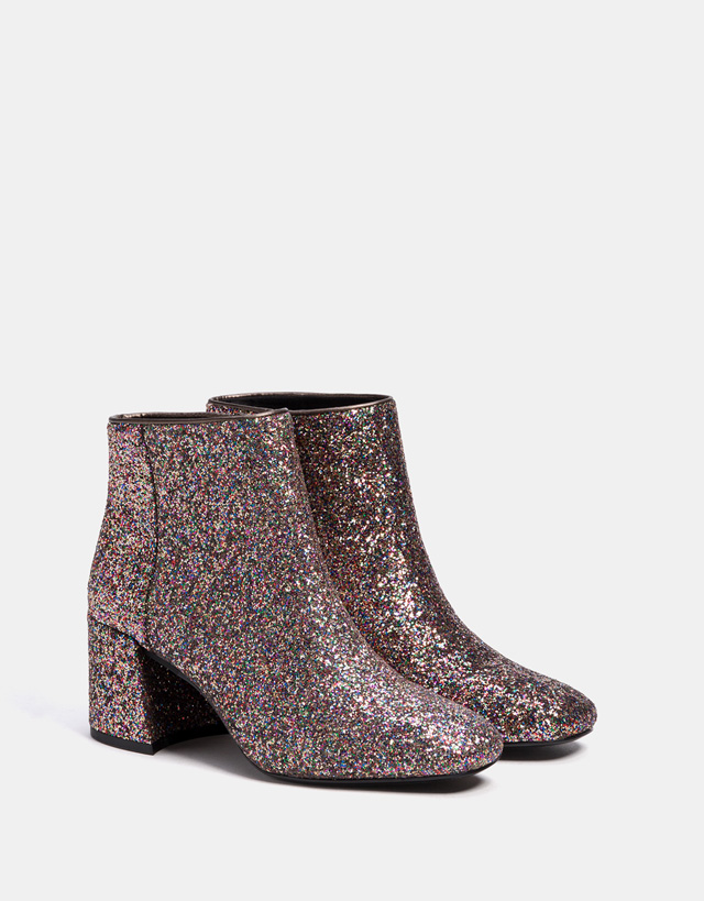 bershka patent ankle boot