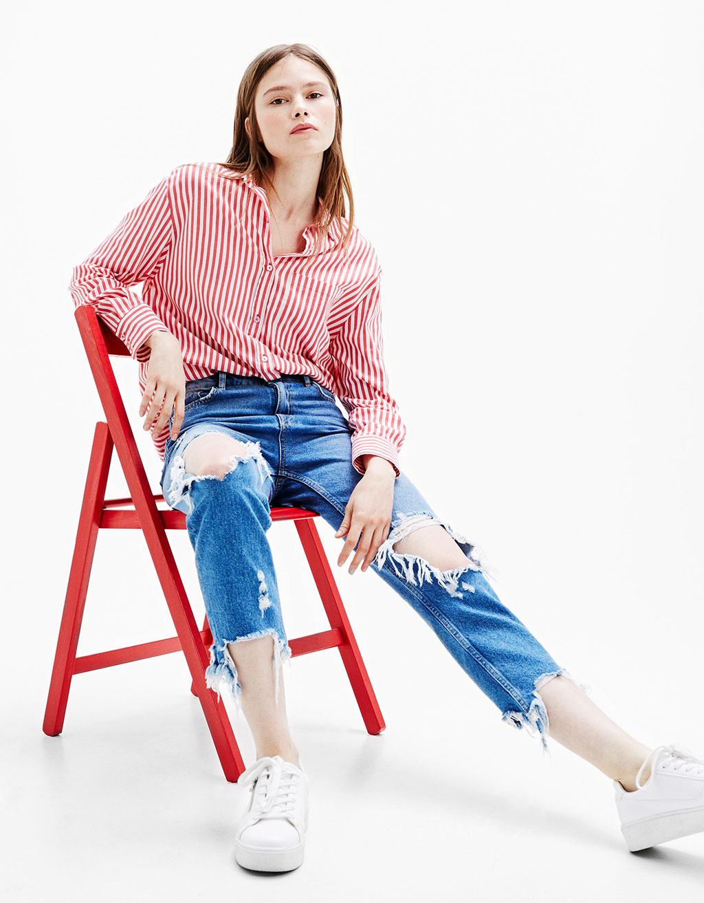 Chemise avec poche sur l'avant - Chemises - Bershka France