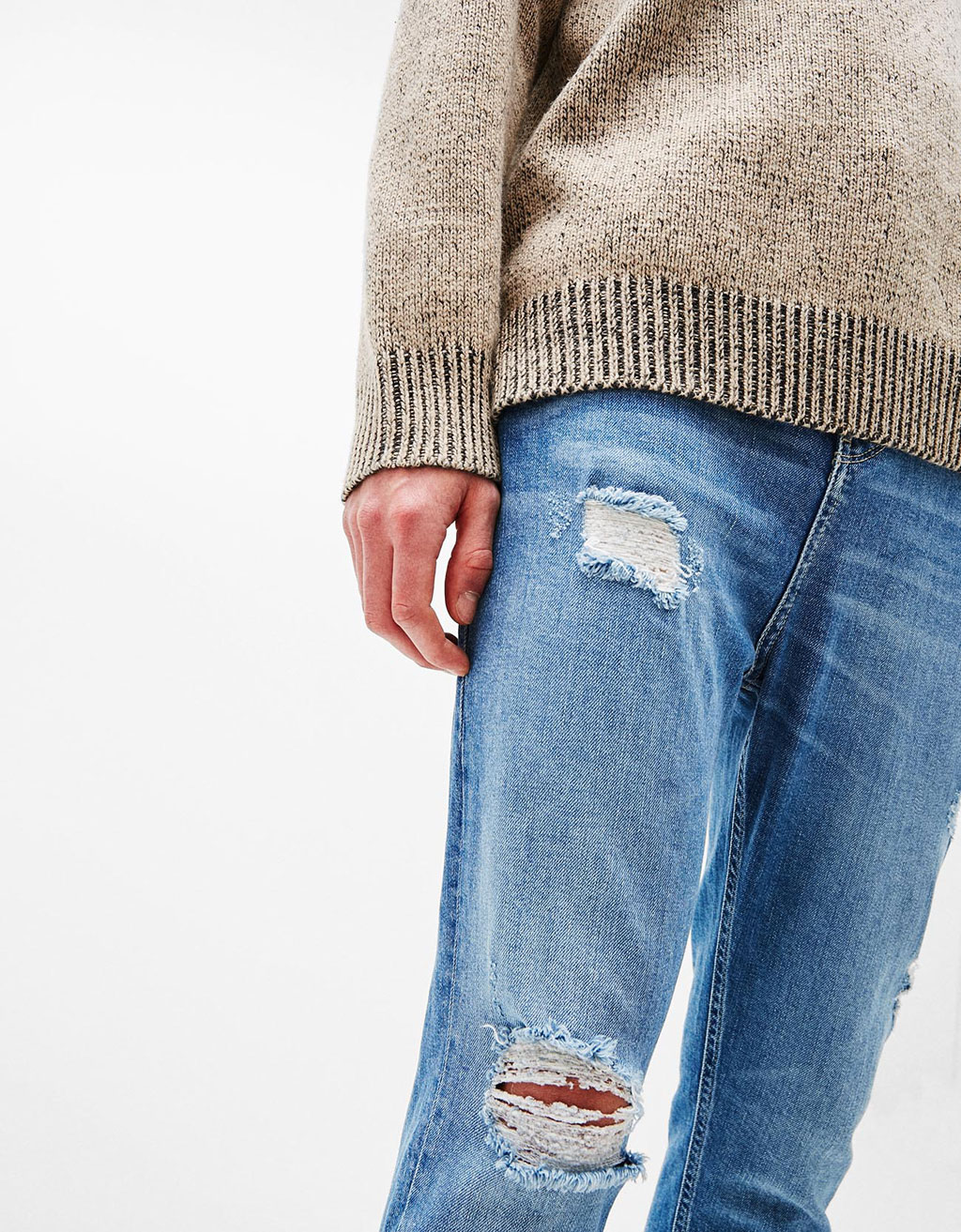 bershka ripped jeans men