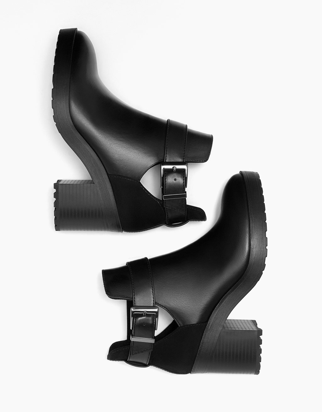 mid heel platform ankle boots