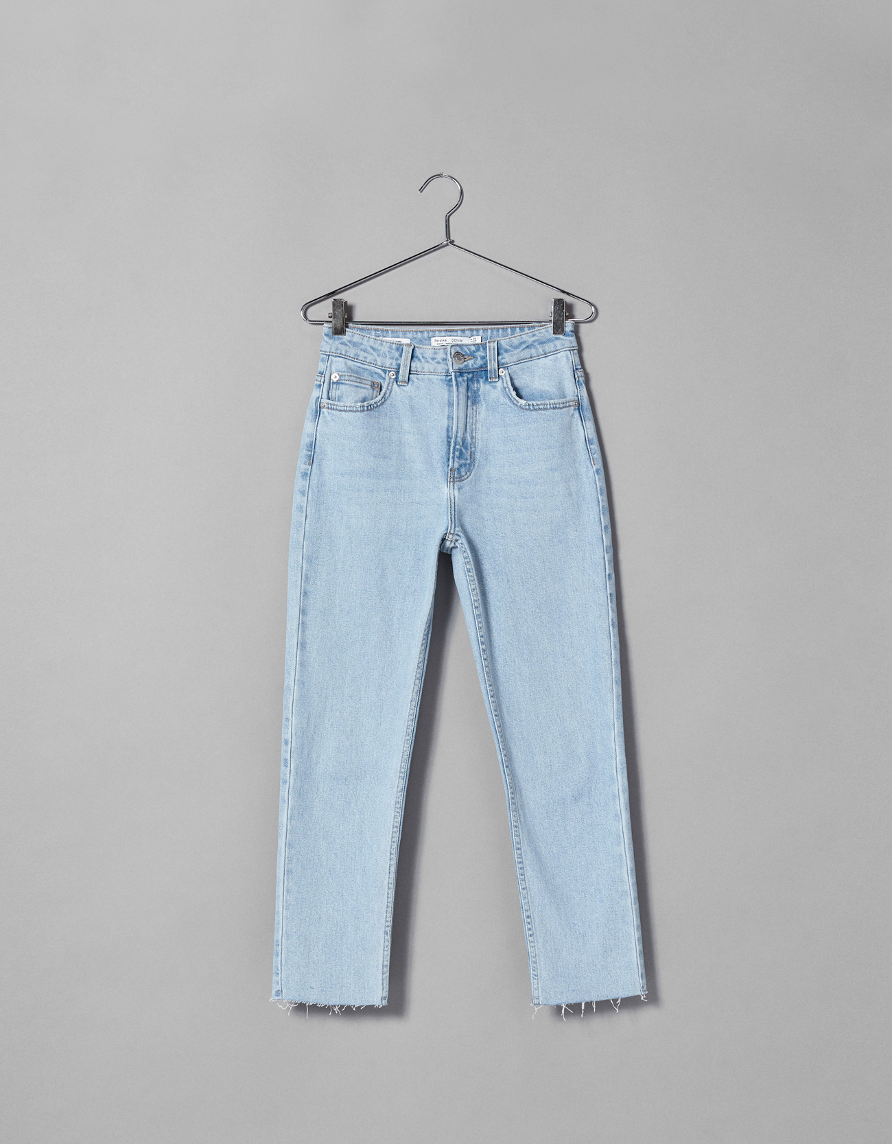 straight cropped high waist jeans