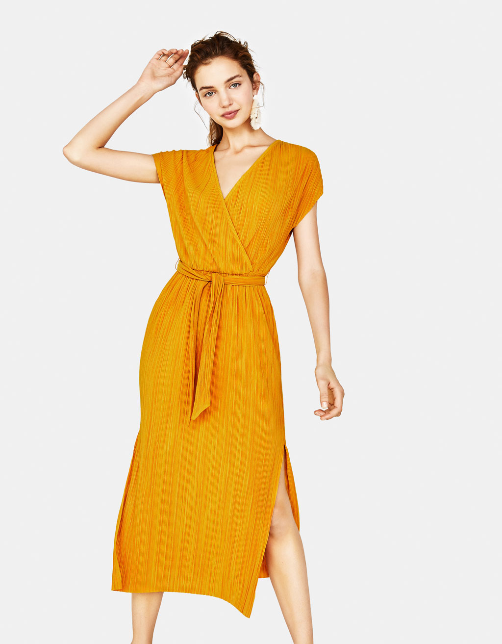 bershka orange dress