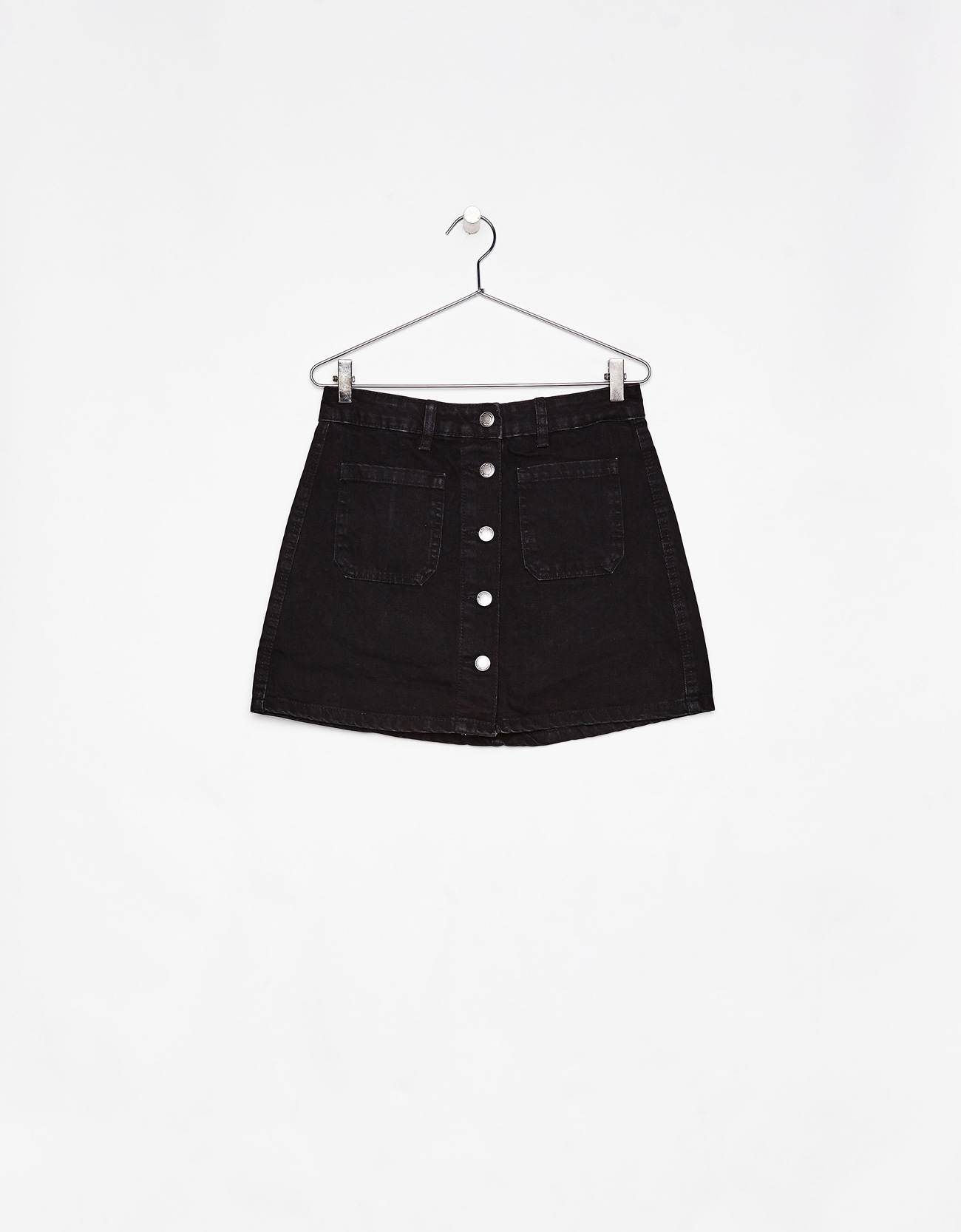 black denim skirt bershka