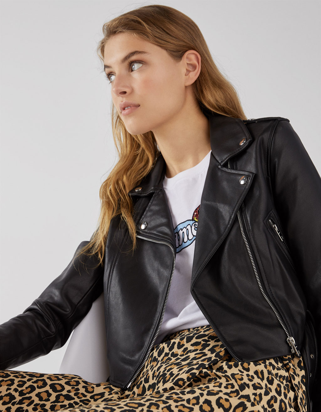 Cropped Biker Jacket