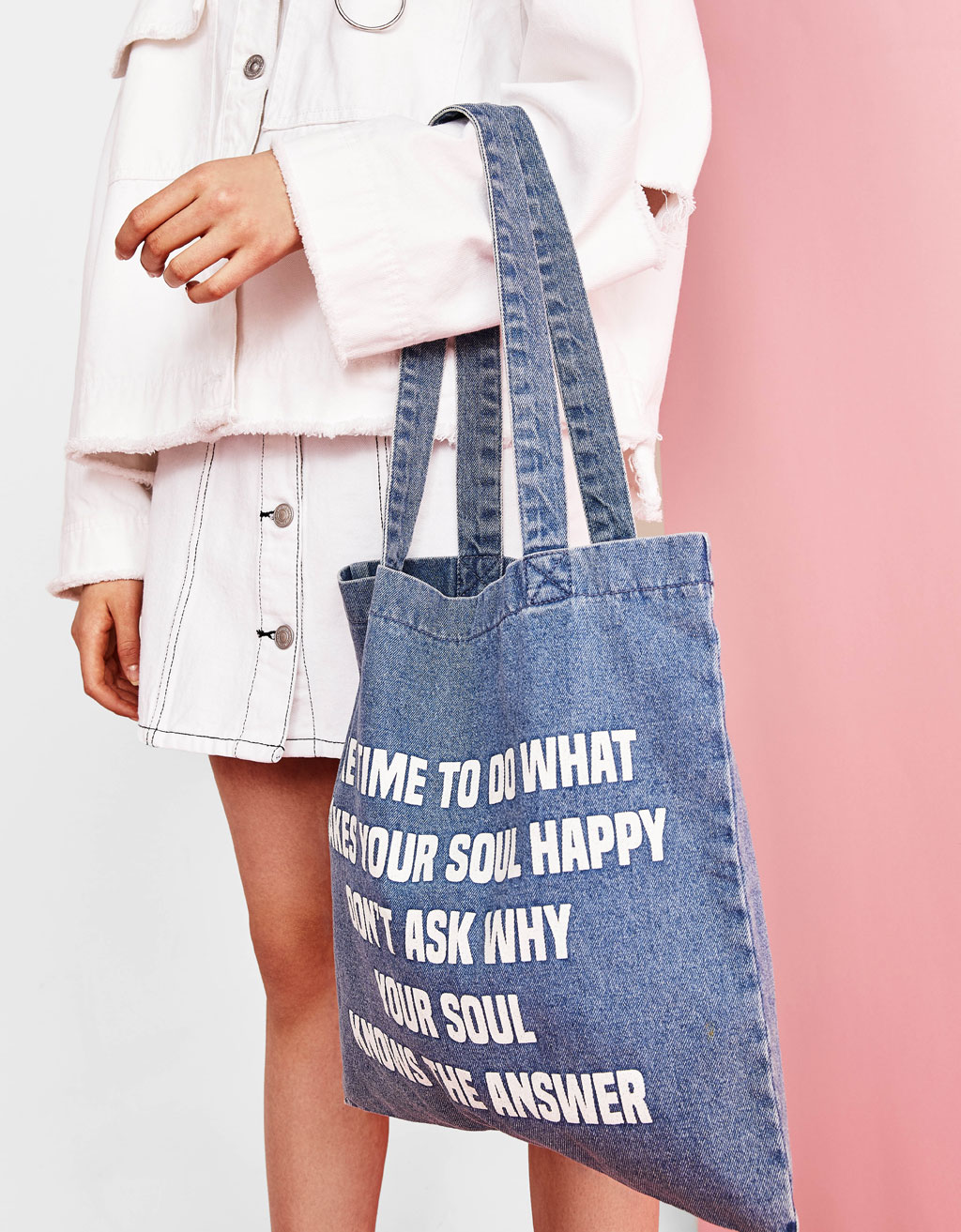 Denim Tote Bag Bags Bershka An Denim Tote Bag
