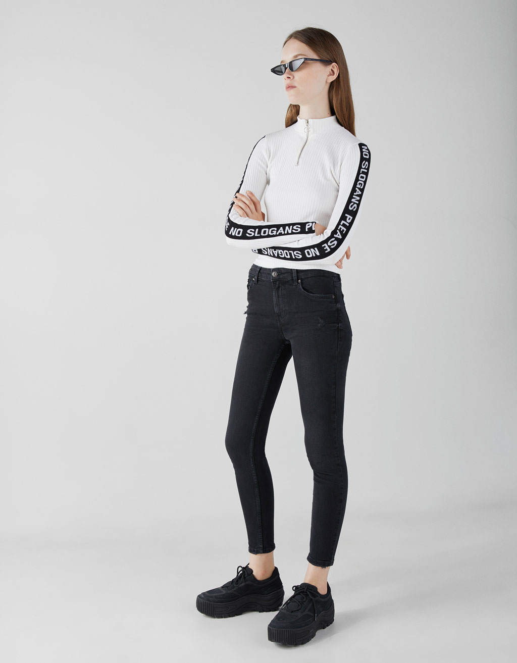 skinny medium rise bershka