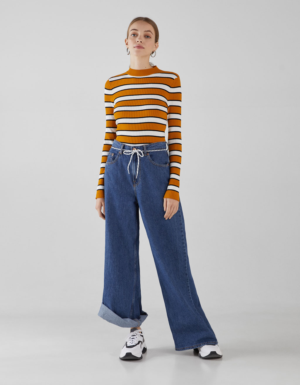 High waist wide-leg jeans - null 