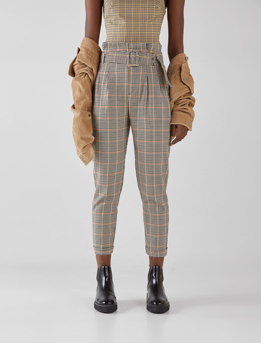 Bershka on sale plaid pants