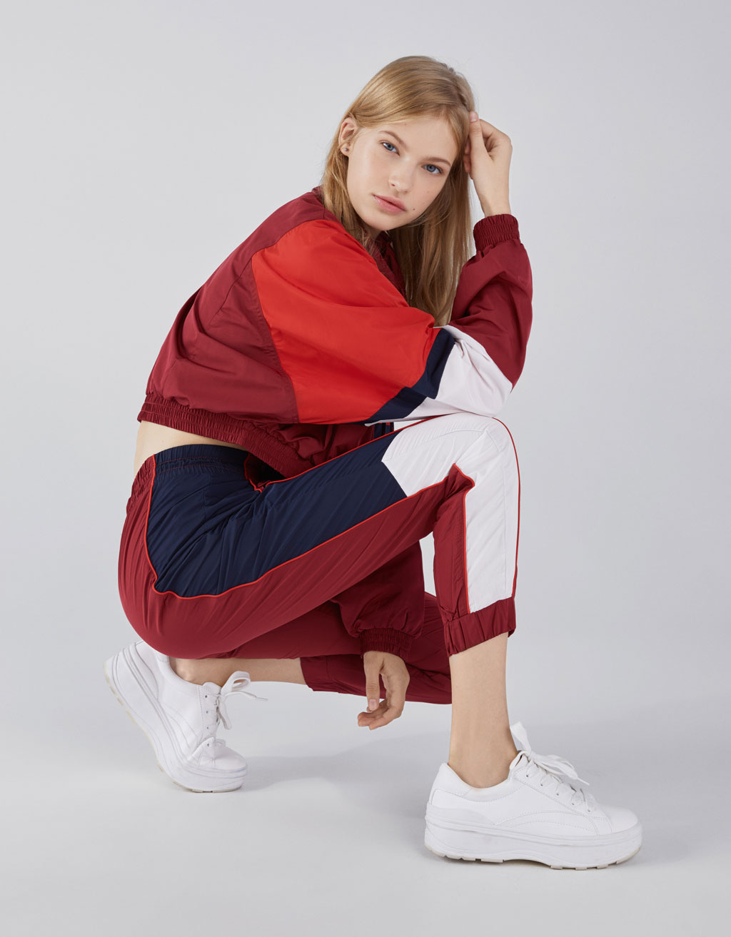 Pantalón jogger tricolor - Pantalones - Bershka Dominican Republic