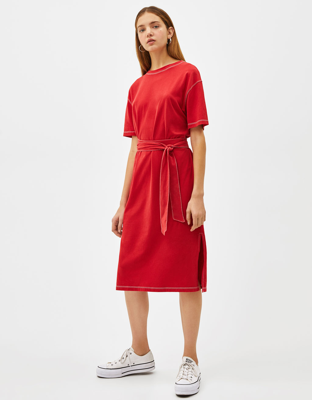 bershka red dress