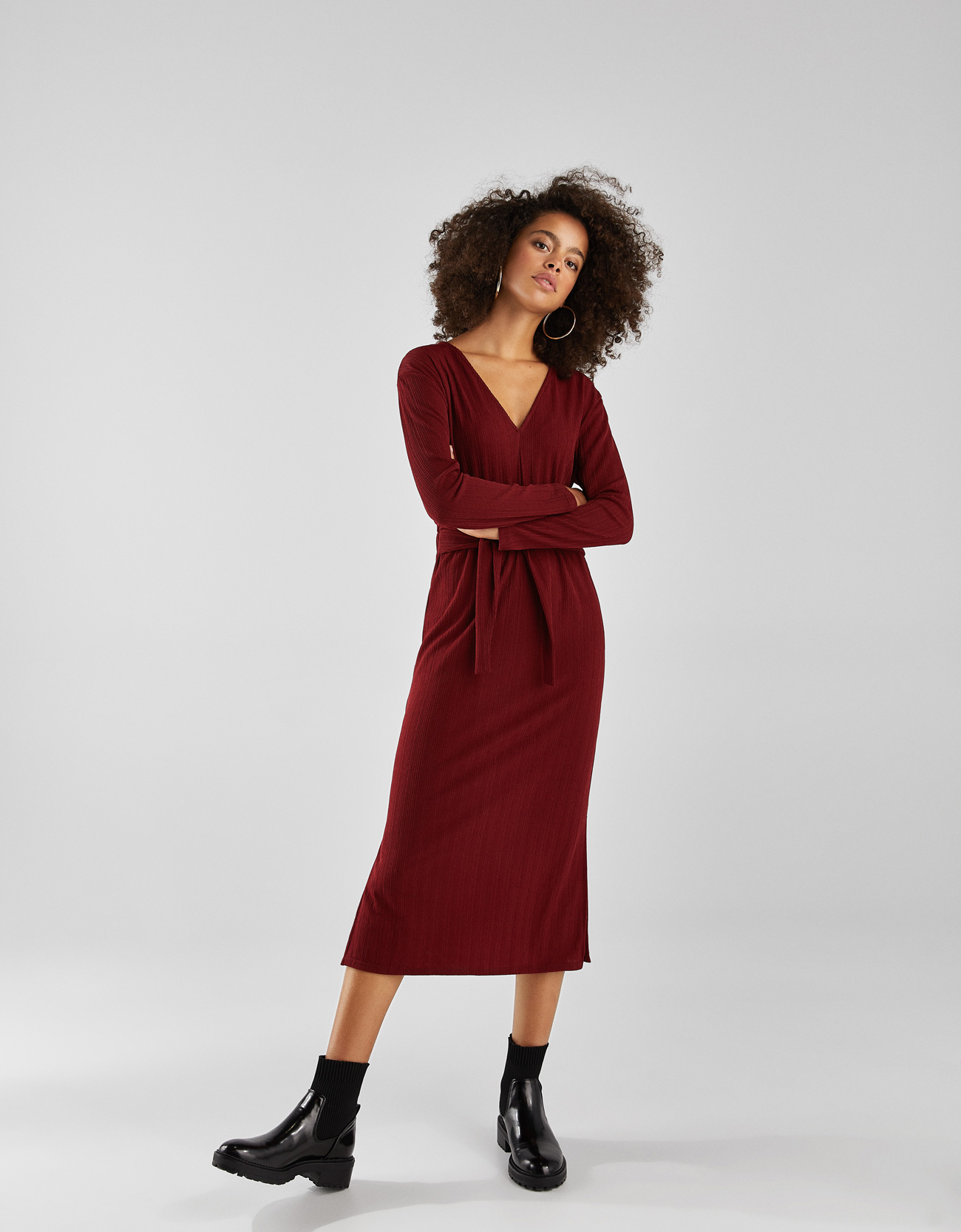 bershka red dress